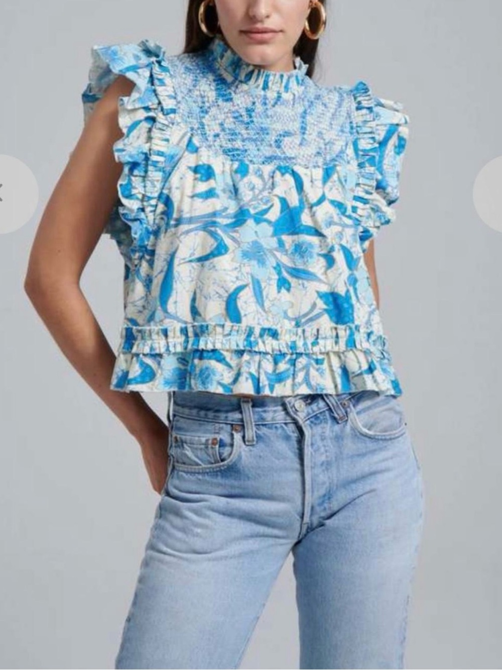Love the label Simona Priya top in blue, 100% cotton